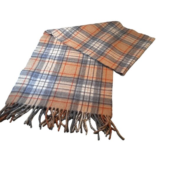 Altea Accessories - Altea Neck Scarf Italy Wool Shawl Windowpane Plaid Angora Fringed Accessories